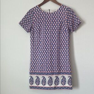 J. CREW Paisley Print Short Sleeve Shift Dress